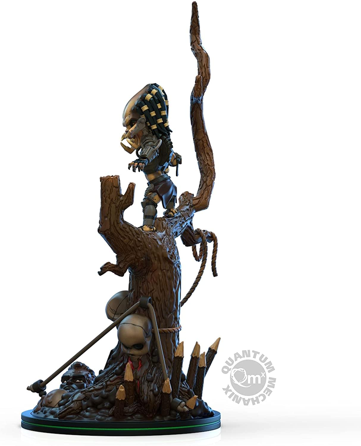 right side view of Predator Q-Fig Max Elite diorama showing jungle base and tree detail
