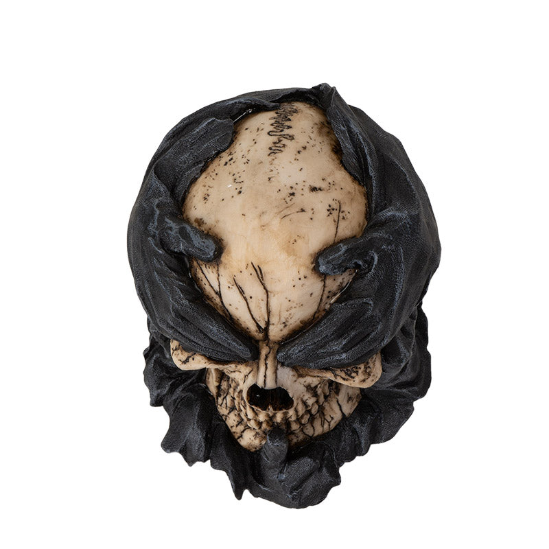 Top view highlighting hand placement and skull detailing
