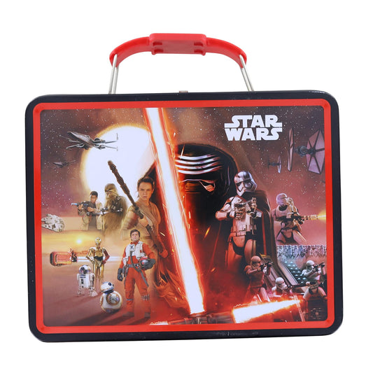 Star Wars Force Awakens tin lunchbox front with Kylo Ren and characters artwork
