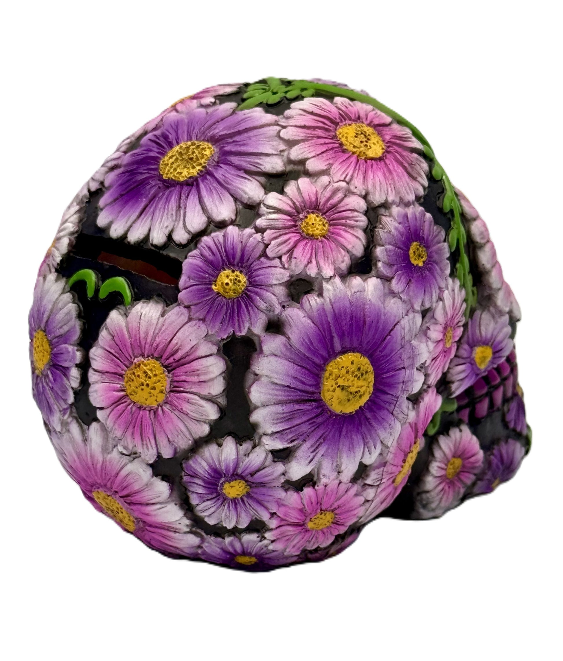 Back view showing coin slot and full floral pattern coverage
