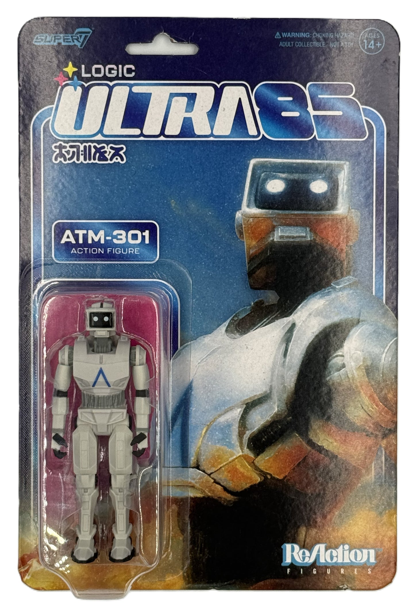 Super7 Ultra 85 ATM-301 Reaction Figure front packaging sci-fi robot collectible
