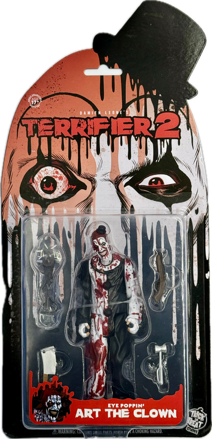 Terrifier 2 Art the Clown eye poppin figure in packaging horror collectible Trick or Treat Studios