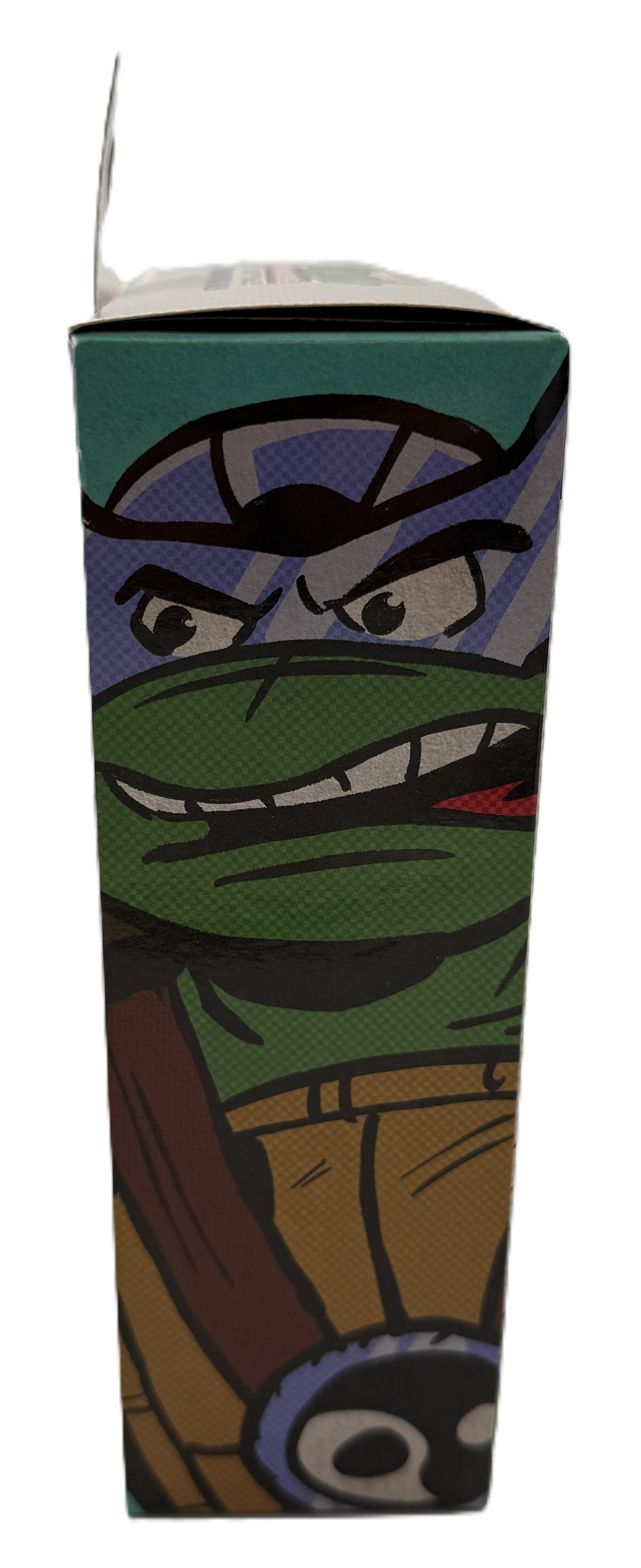 Side panel artwork from Teenage Mutant Ninja Turtles Adventures Leonardo collectible figure box
