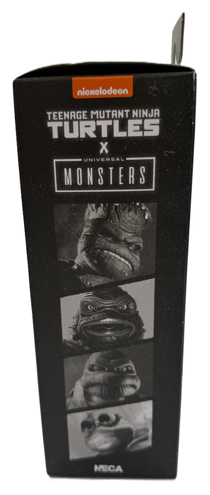 Side panel artwork from NECA TMNT Universal Monsters Donatello as The Invisible Man collectible figure
