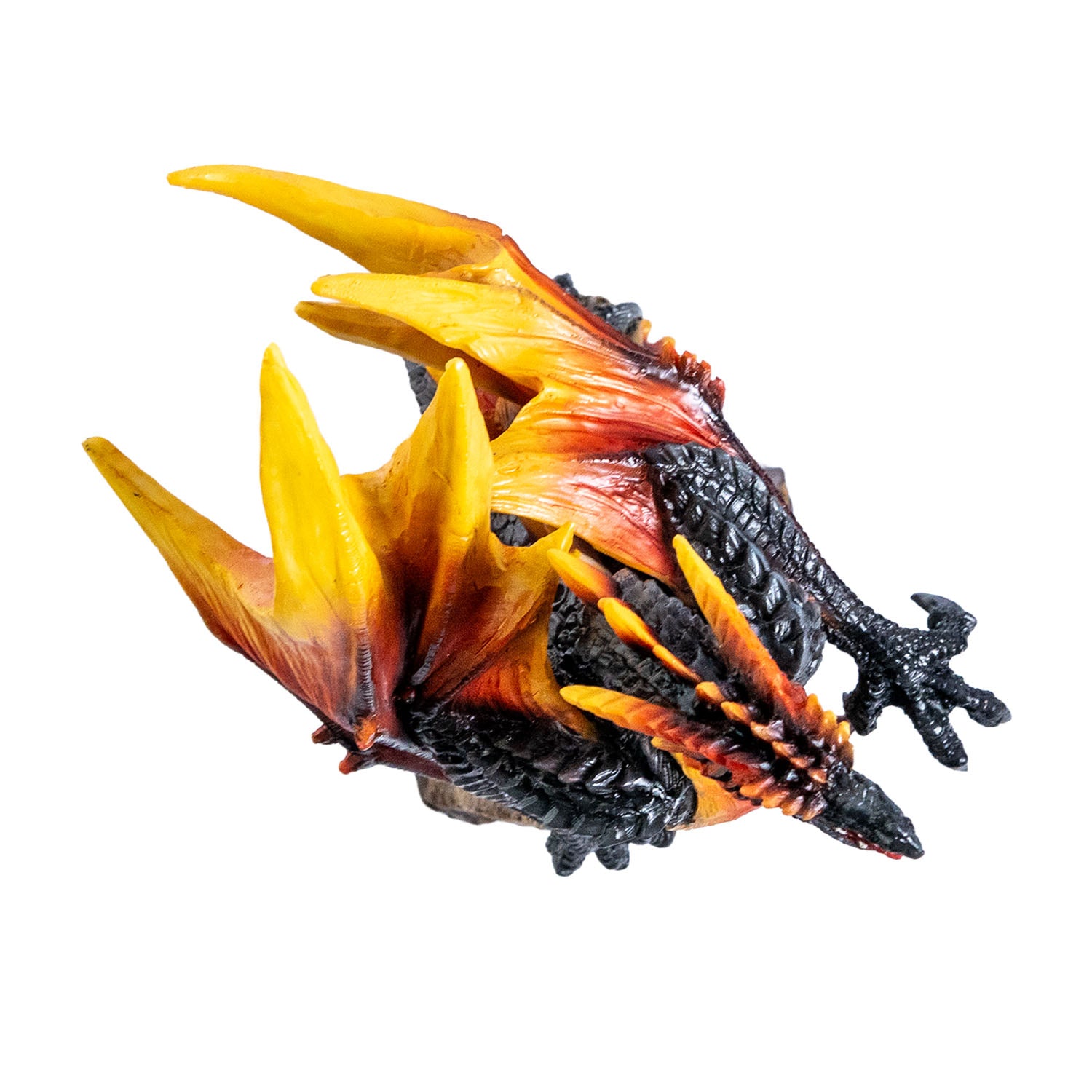 Top view of Vulcan dragon highlighting flame colored wings and body details
